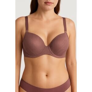 ThirdLove Everyday Lace T-Shirt Bra 32F Mauve Underwire Smooth Lift